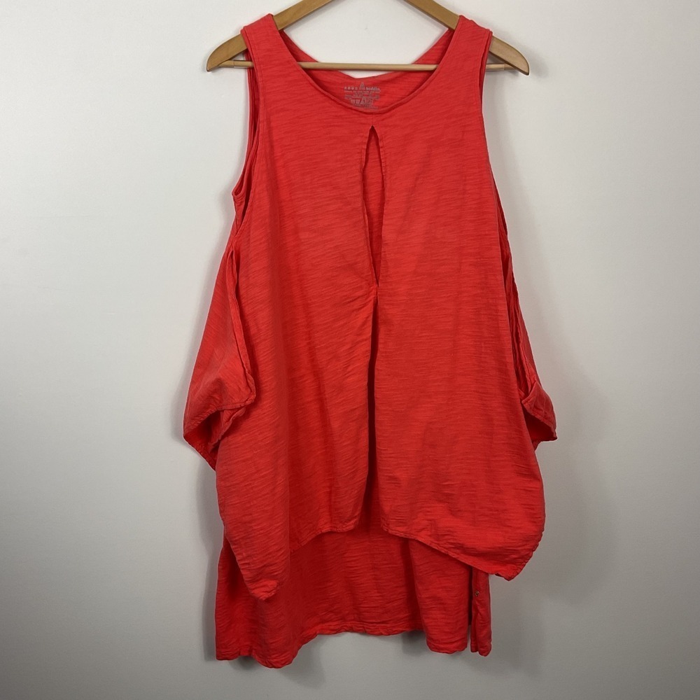 Neon Buddha Orange Sleeveless Layered Dress Women's Size L